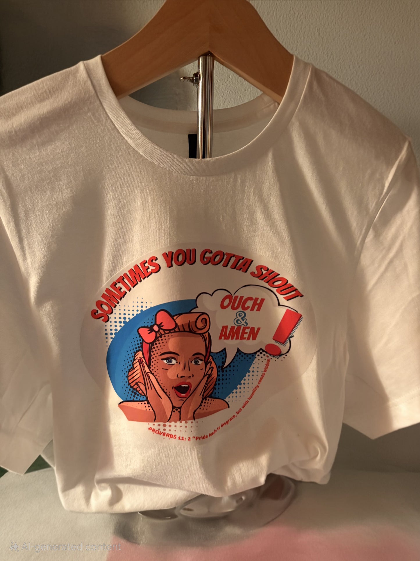 Shout Ouch and Amen T-shirt Short sleeve