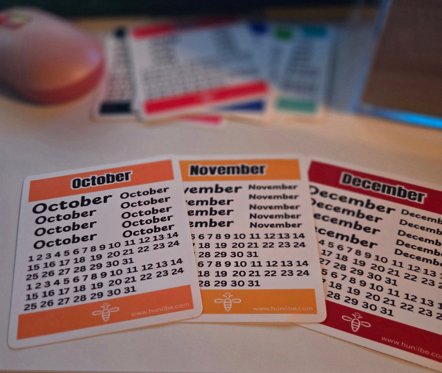 4Q Month/Day Stickers (Oct. Nov. Dec.)